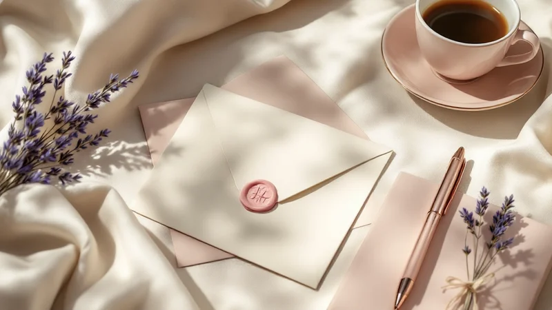 クリーム色の封筒に入った検査結果通知と、メモ帳・万年筆が並ぶデスク。検診結果を受け取って次の一歩を整理するイメージ