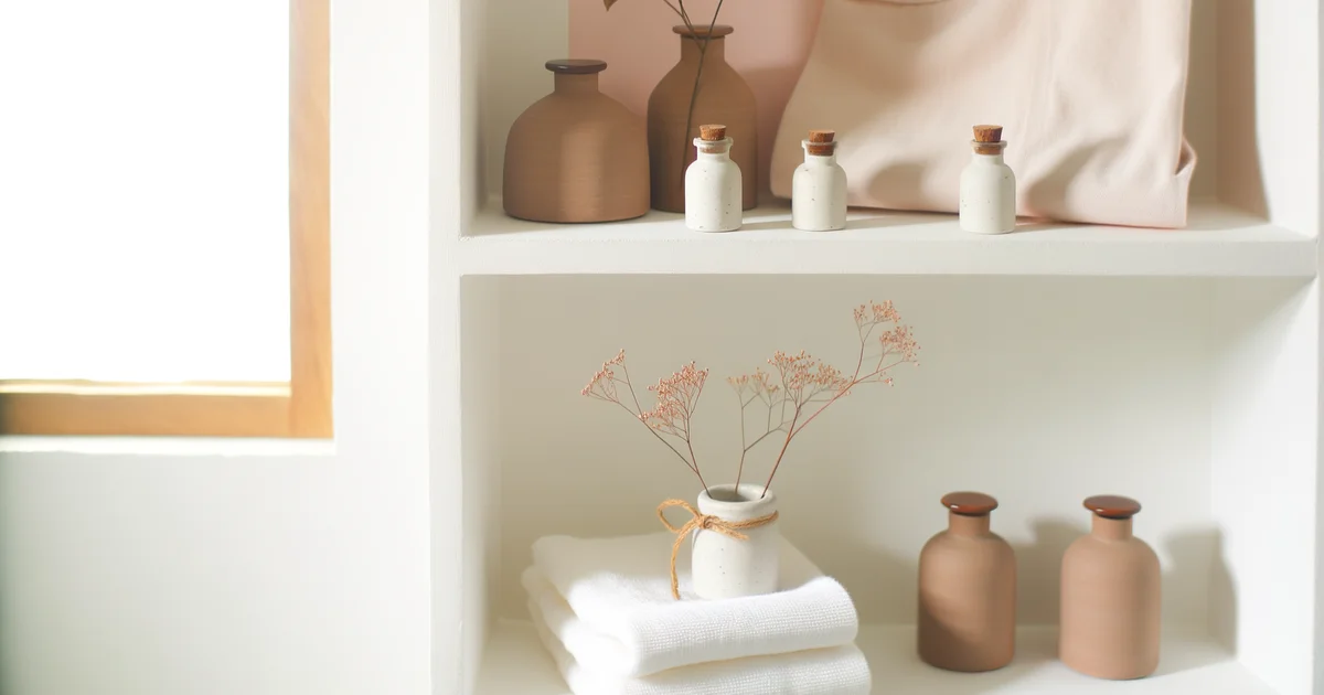 清潔感のある洗面台に並ぶフェムケア用品