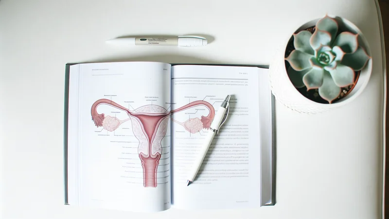 医療のイラストと子宮のイメージ。月経困難症の原因疾患を説明するイメージ