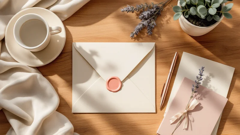 デスクに置かれた婦人科の検査結果用紙とピンクの手帳、観葉植物。子宮体がんの検査結果を確認するシーンをイメージ