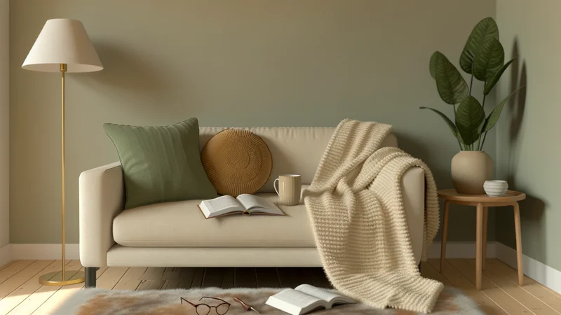 ソファでゆっくり休む女性。子宮筋腫による体の不調のイメージ