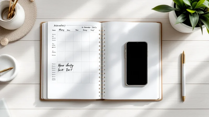 低用量ピルのシートと服用スケジュール表が並んでいる写真。ピルの飲み忘れ状況確認のイメージ