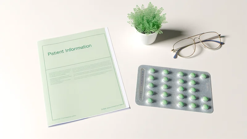 医師から薬の説明を受ける女性。HRTホルモン補充療法のイメージ